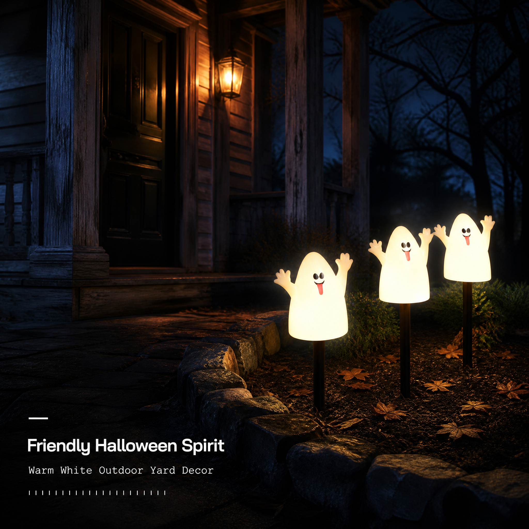 Halloween Ghost Yard Stake Lights-2