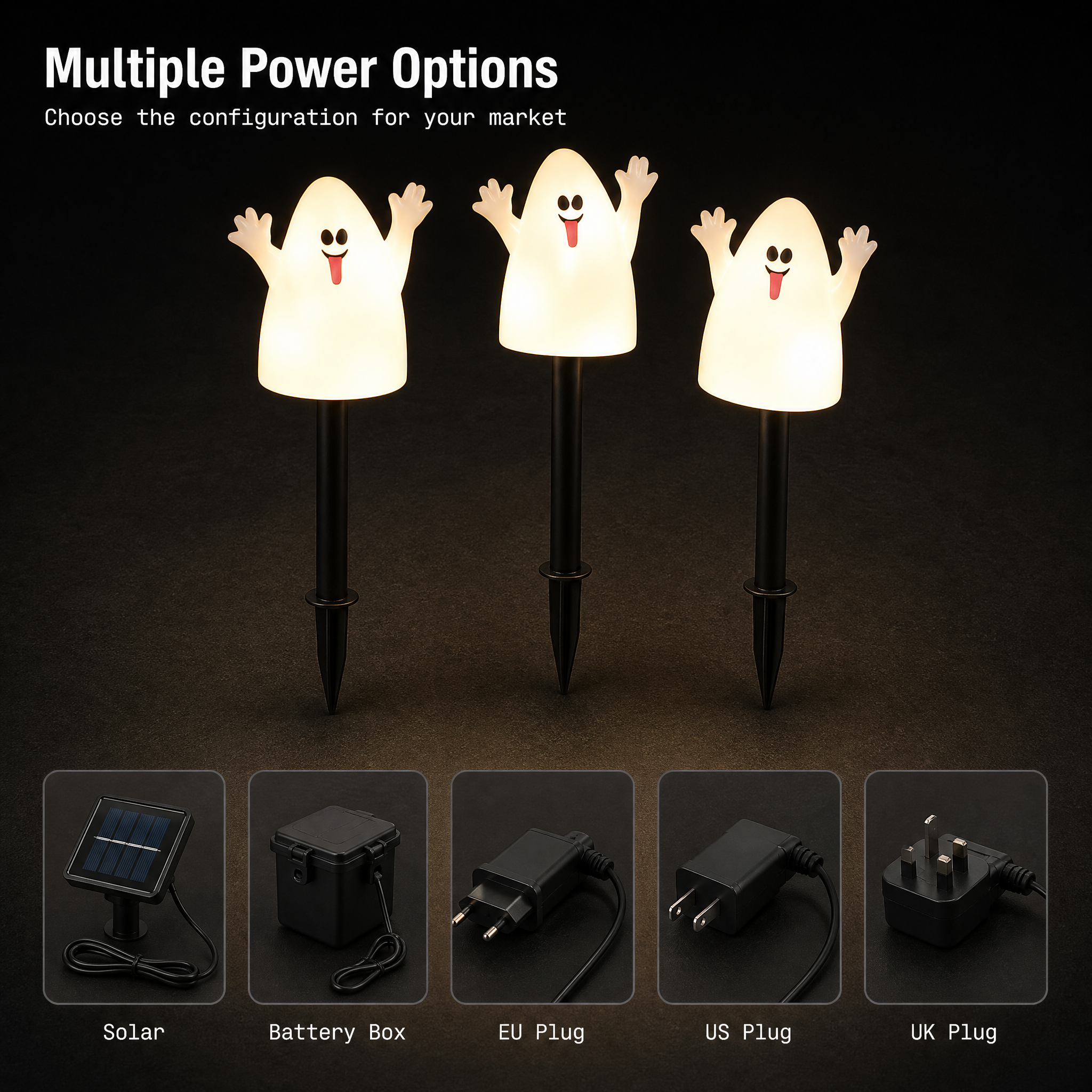 Halloween Ghost Yard Stake Lights-4