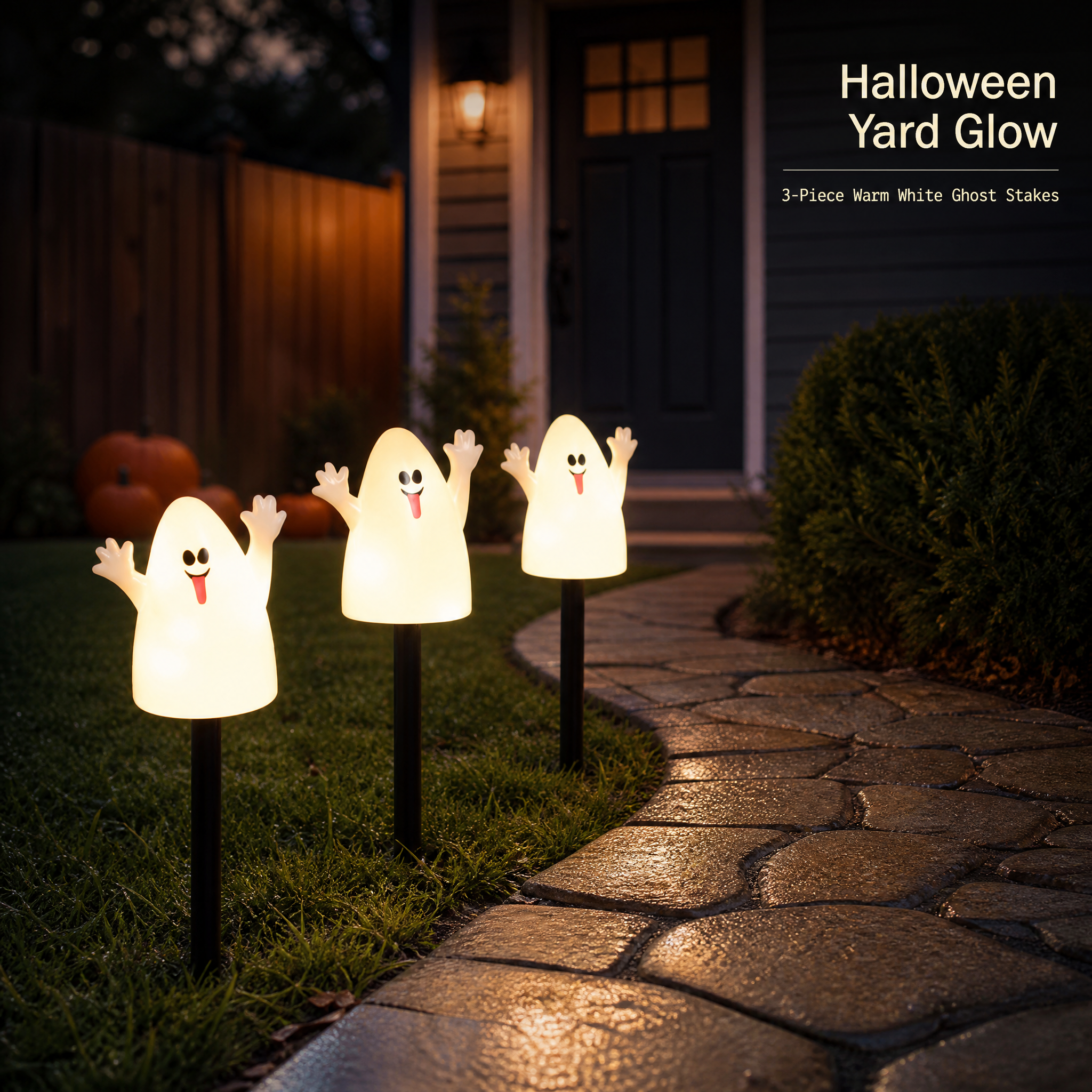 Halloween Ghost Yard Stake Lights-5