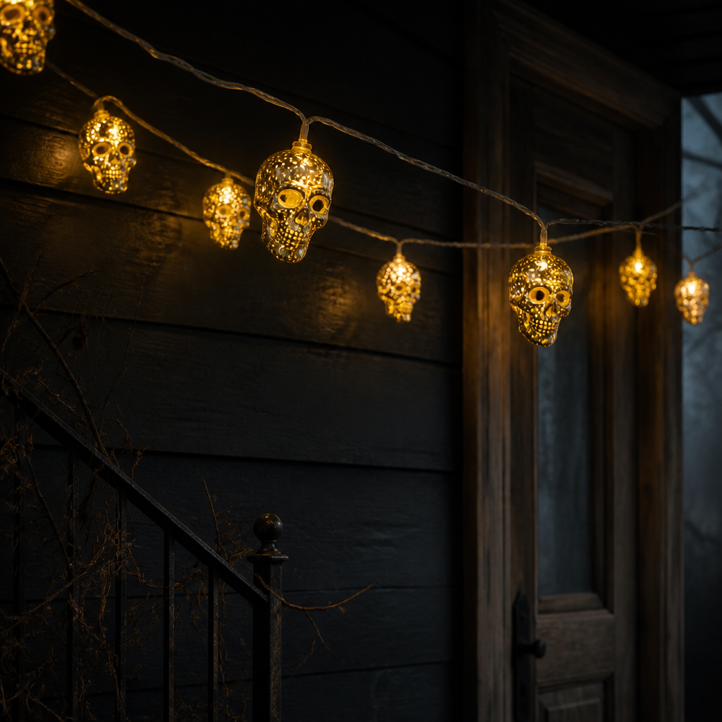 Halloween Decorative String Lights with Hollow Skull 3