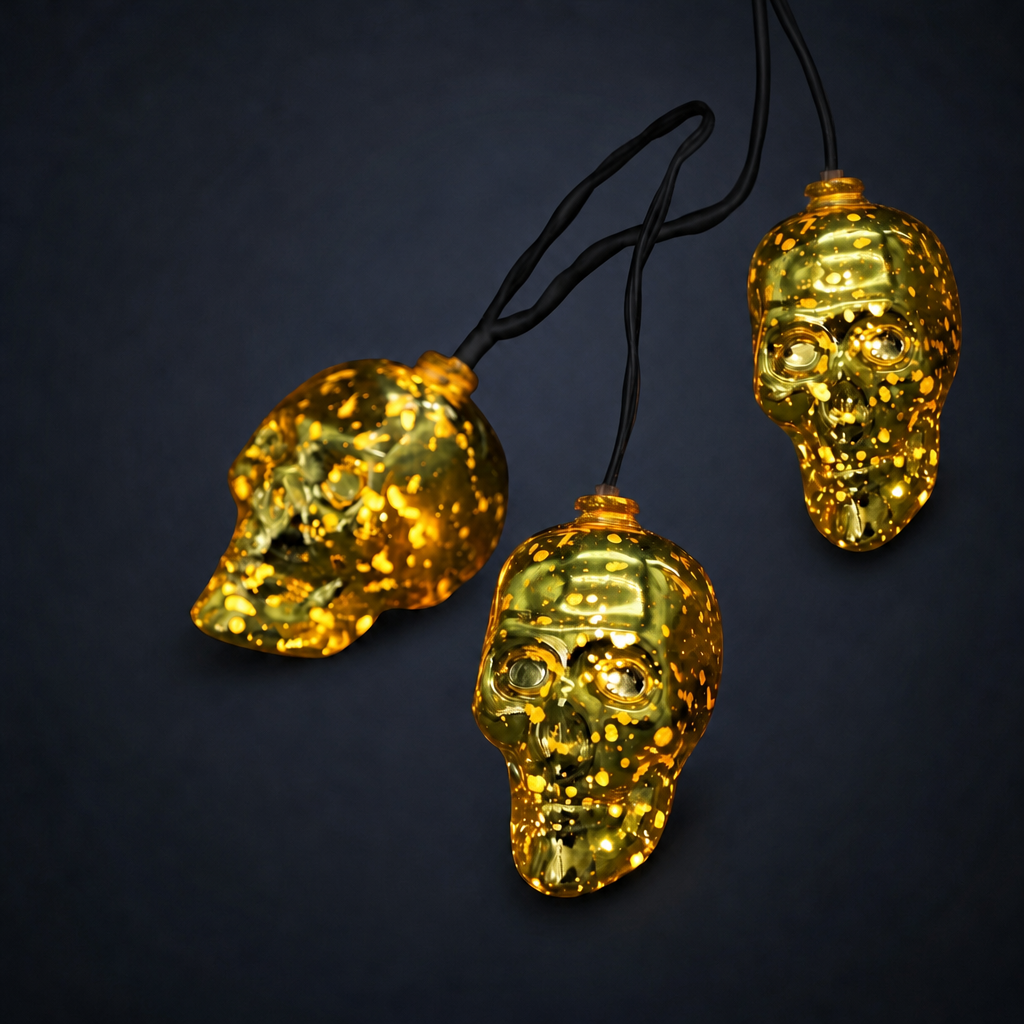 Halloween Decorative String Lights with Hollow Skull 2