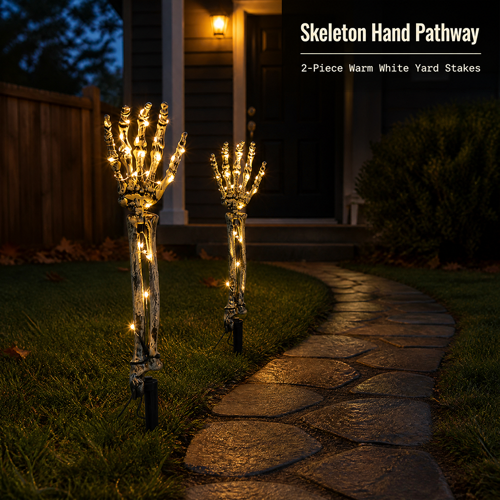 Halloween Garden Decor Hand bone Yard Stake Lights - Image 3