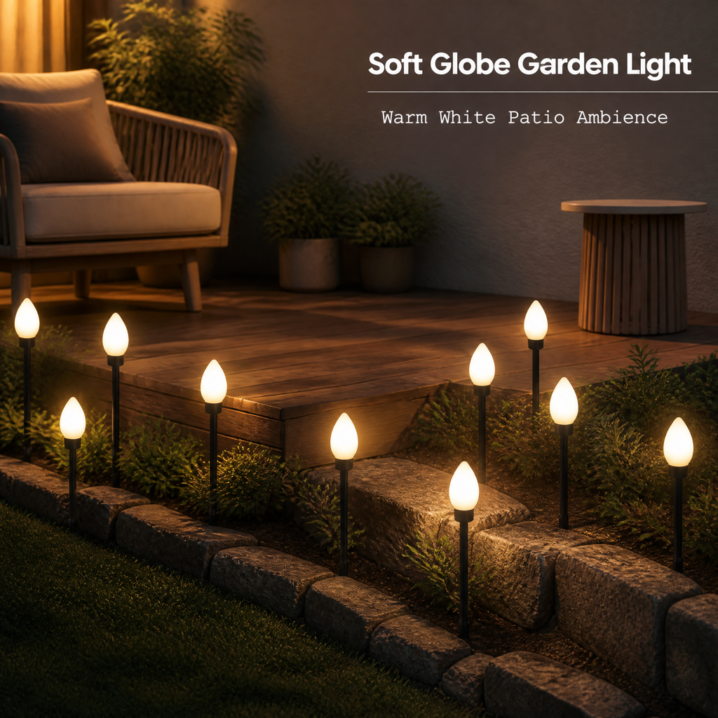 milky white globe garden stake lights 5