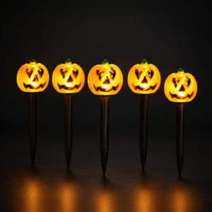 small pumpkin yard stake light 4